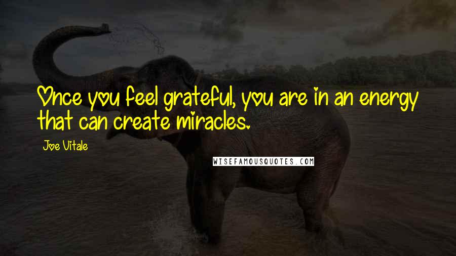 Joe Vitale Quotes: Once you feel grateful, you are in an energy that can create miracles.