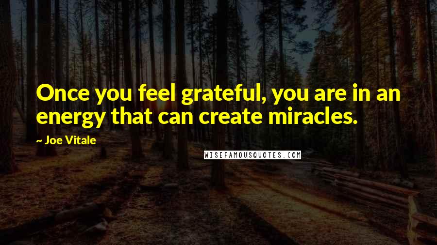 Joe Vitale Quotes: Once you feel grateful, you are in an energy that can create miracles.