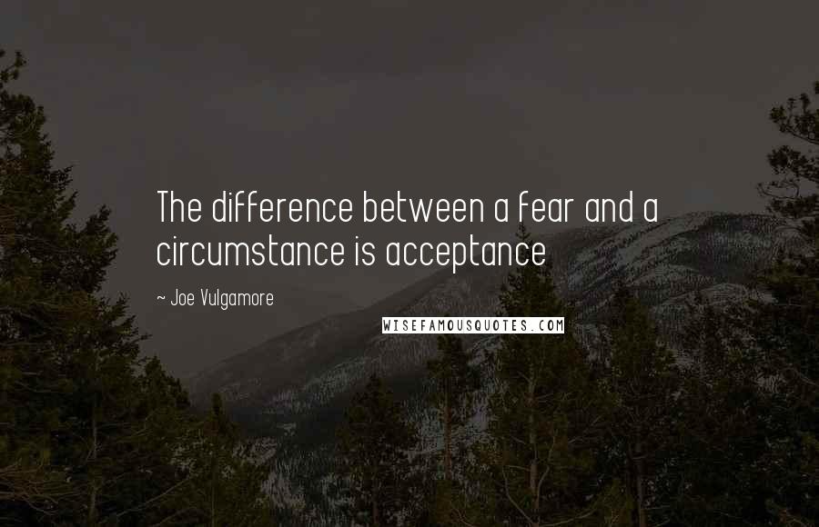 Joe Vulgamore Quotes: The difference between a fear and a circumstance is acceptance