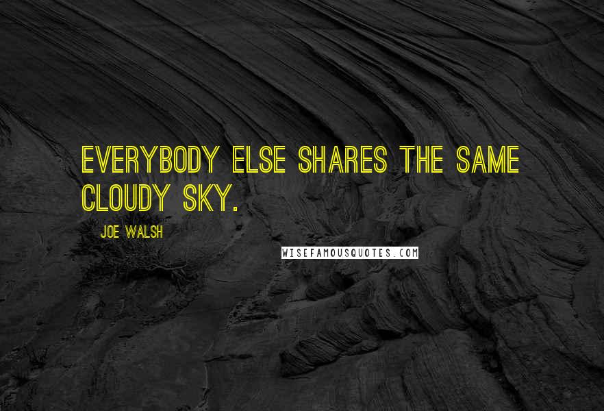 Joe Walsh Quotes: Everybody else shares the same cloudy sky.