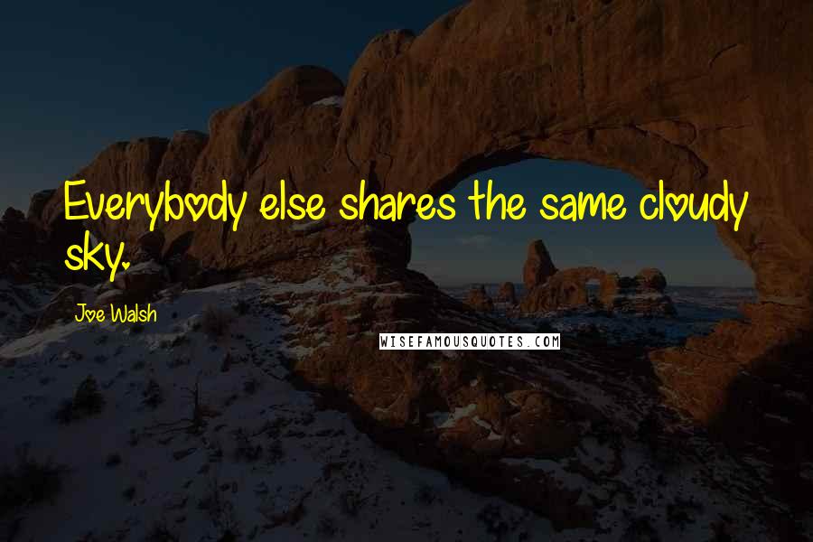 Joe Walsh Quotes: Everybody else shares the same cloudy sky.
