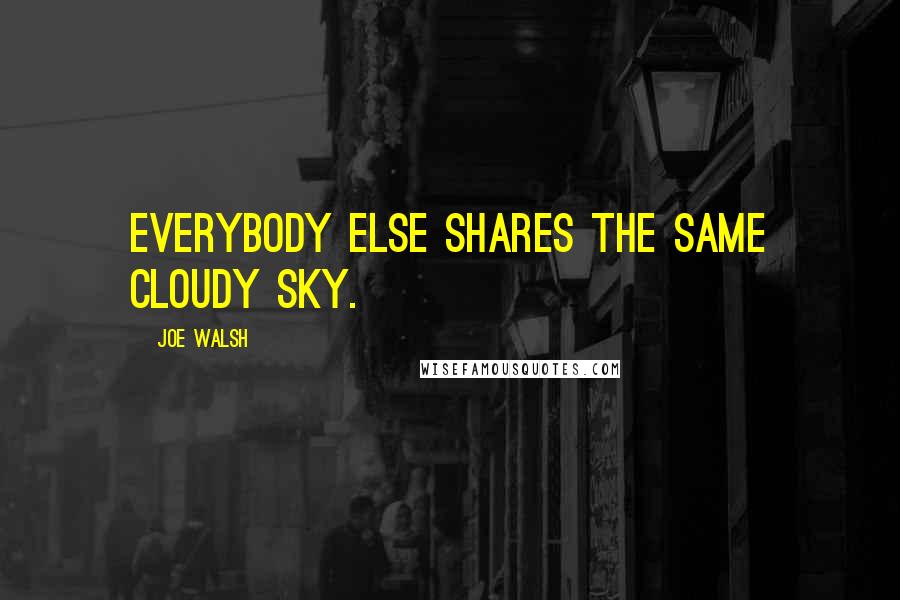 Joe Walsh Quotes: Everybody else shares the same cloudy sky.