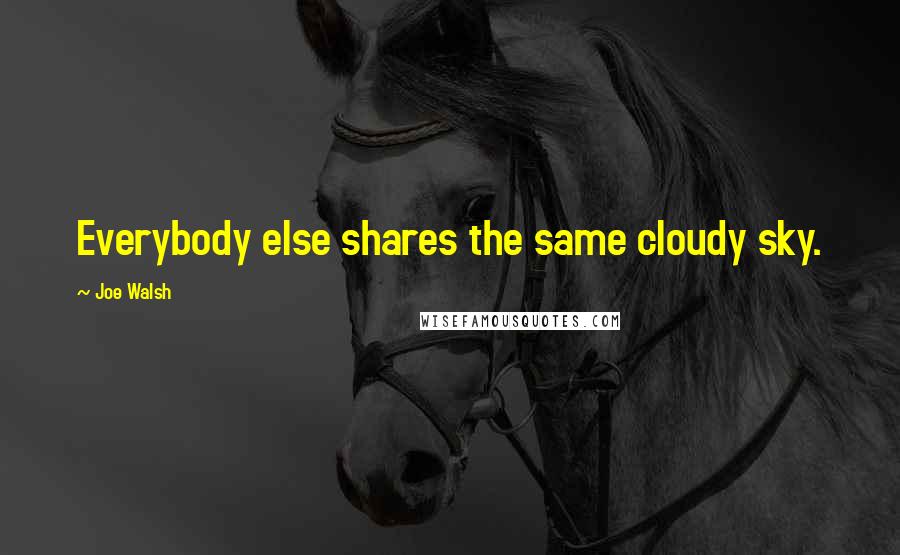 Joe Walsh Quotes: Everybody else shares the same cloudy sky.