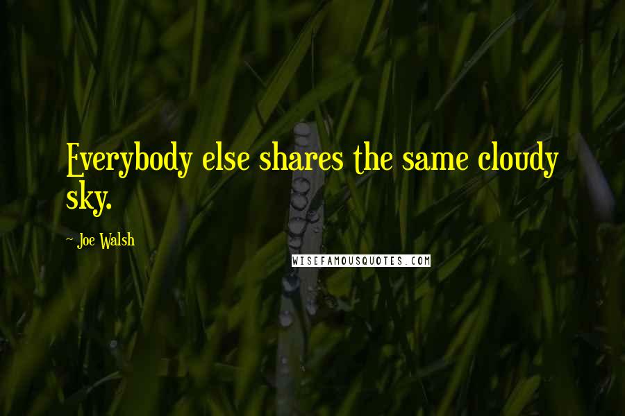 Joe Walsh Quotes: Everybody else shares the same cloudy sky.