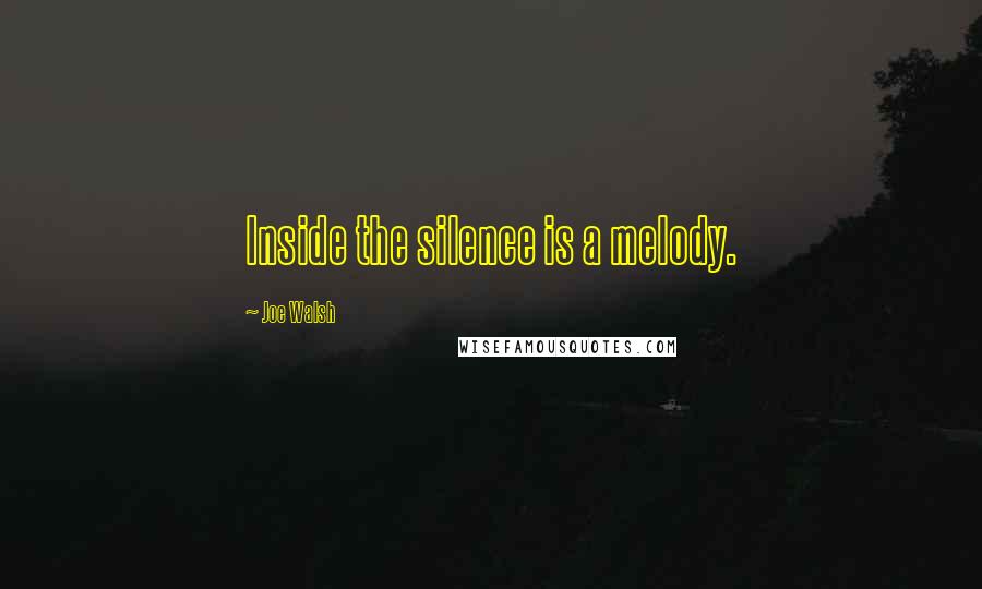 Joe Walsh Quotes: Inside the silence is a melody.