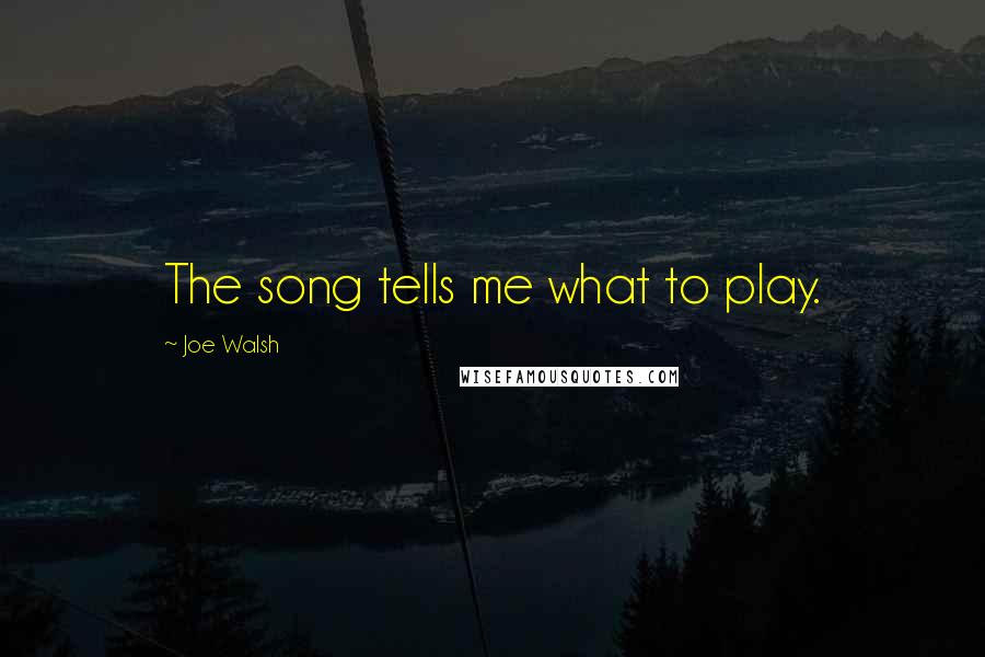 Joe Walsh Quotes: The song tells me what to play.