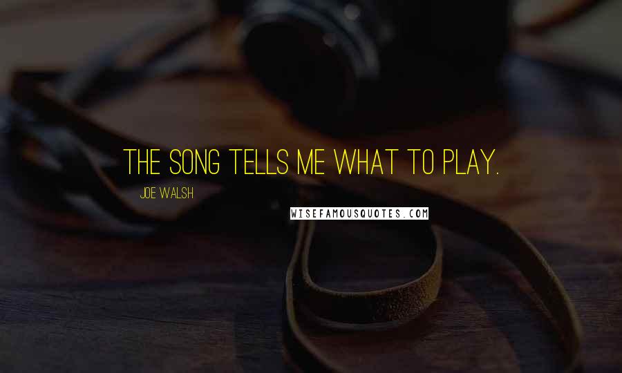 Joe Walsh Quotes: The song tells me what to play.