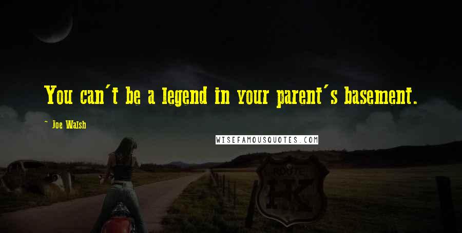Joe Walsh Quotes: You can't be a legend in your parent's basement.