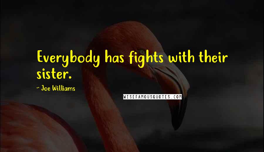 Joe Williams Quotes: Everybody has fights with their sister.