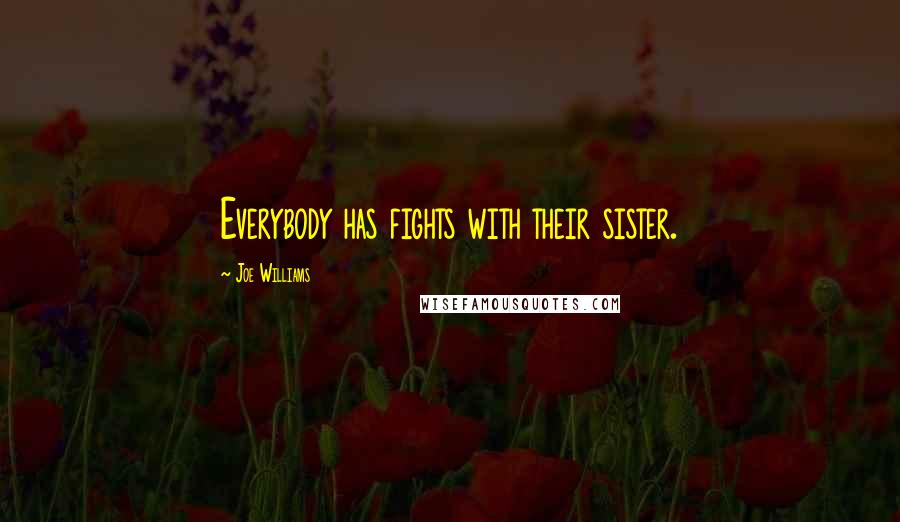 Joe Williams Quotes: Everybody has fights with their sister.