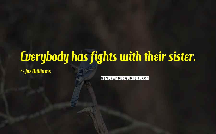 Joe Williams Quotes: Everybody has fights with their sister.