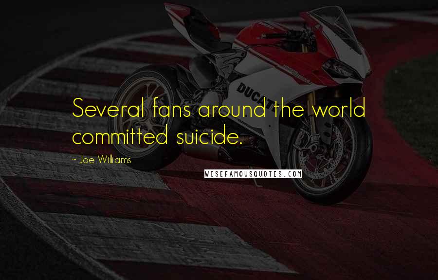 Joe Williams Quotes: Several fans around the world committed suicide.