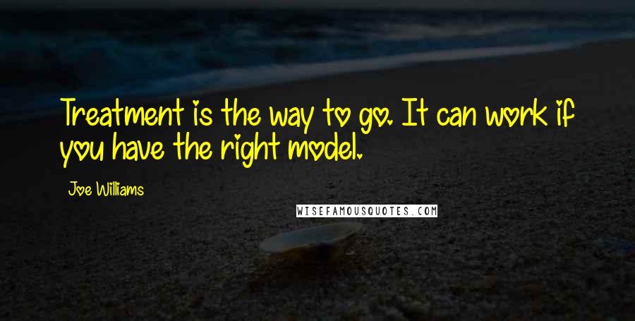 Joe Williams Quotes: Treatment is the way to go. It can work if you have the right model.