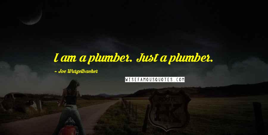 Joe Wurzelbacher Quotes: I am a plumber. Just a plumber.