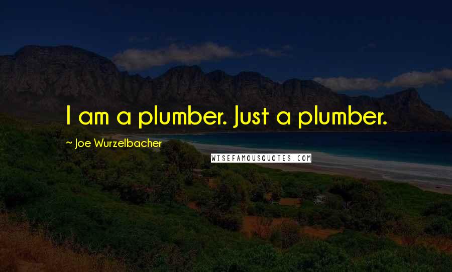 Joe Wurzelbacher Quotes: I am a plumber. Just a plumber.