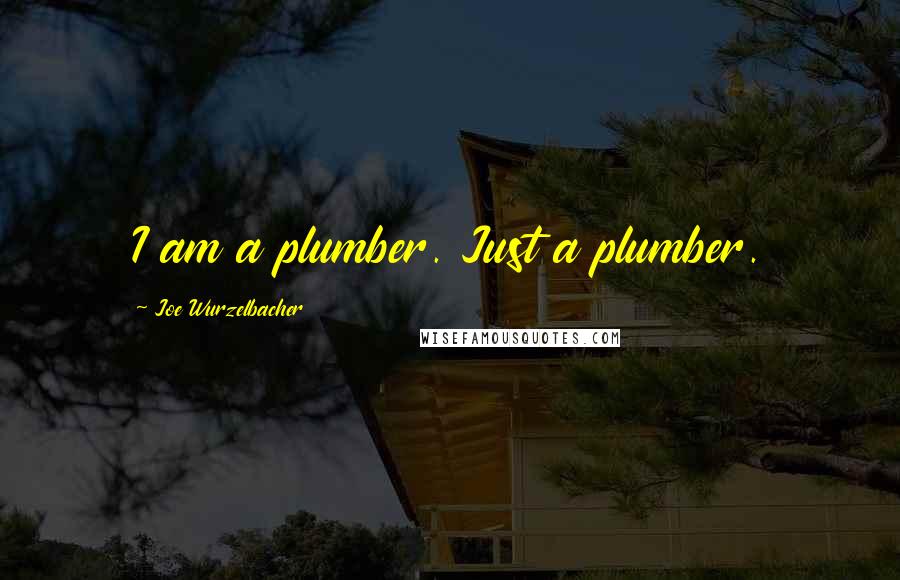 Joe Wurzelbacher Quotes: I am a plumber. Just a plumber.