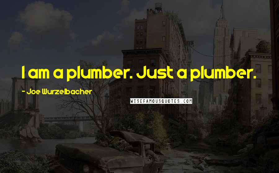 Joe Wurzelbacher Quotes: I am a plumber. Just a plumber.