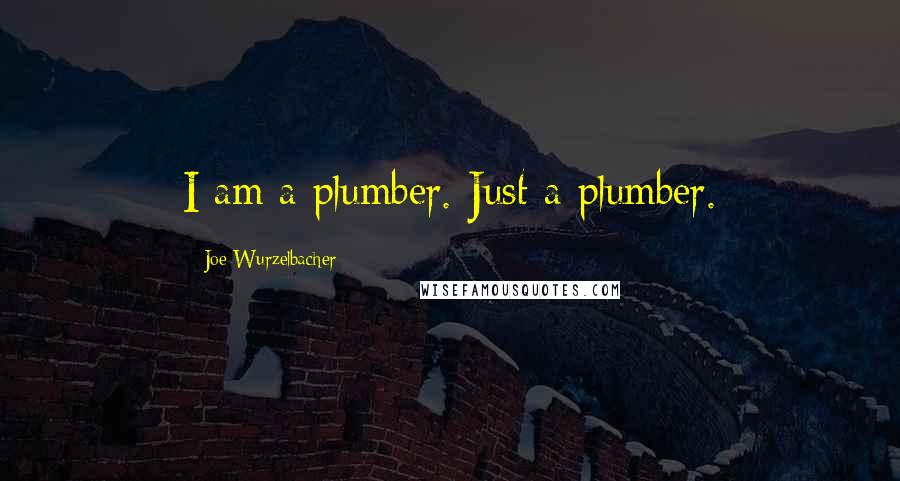 Joe Wurzelbacher Quotes: I am a plumber. Just a plumber.