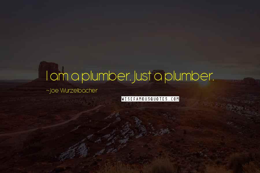 Joe Wurzelbacher Quotes: I am a plumber. Just a plumber.