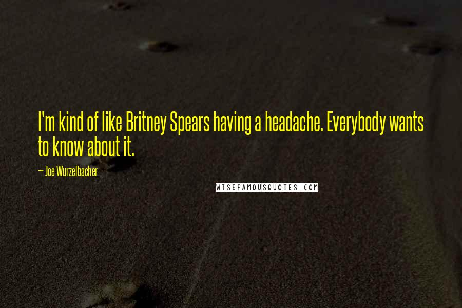 Joe Wurzelbacher Quotes: I'm kind of like Britney Spears having a headache. Everybody wants to know about it.