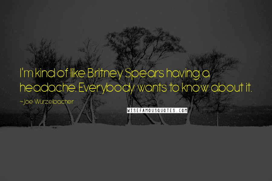 Joe Wurzelbacher Quotes: I'm kind of like Britney Spears having a headache. Everybody wants to know about it.