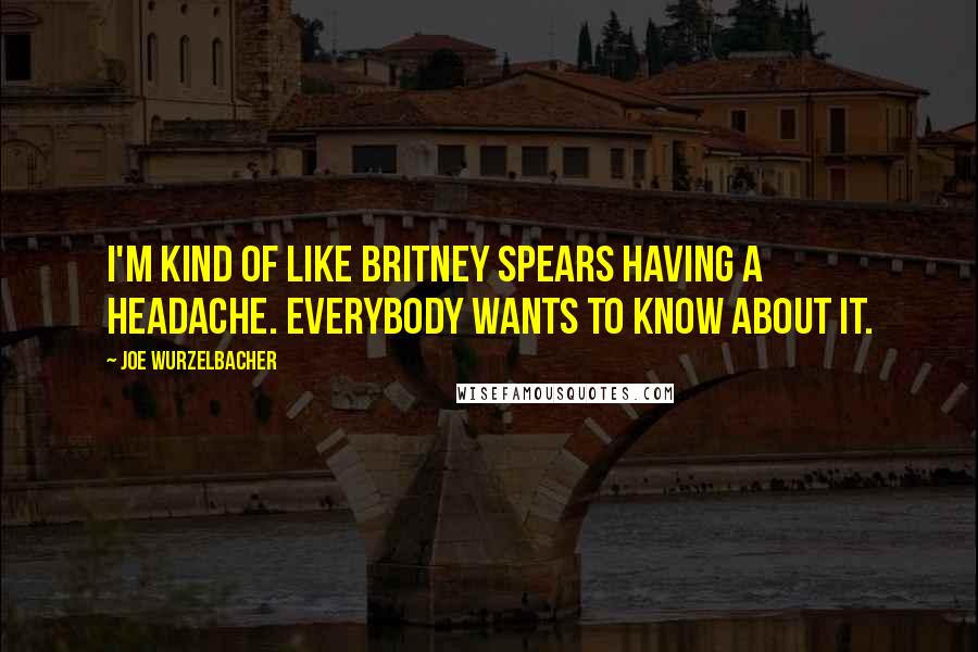Joe Wurzelbacher Quotes: I'm kind of like Britney Spears having a headache. Everybody wants to know about it.