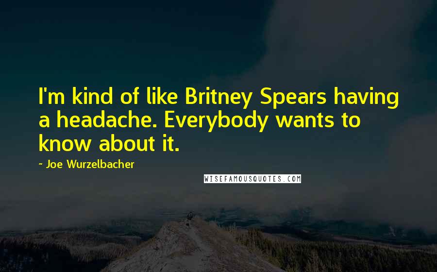 Joe Wurzelbacher Quotes: I'm kind of like Britney Spears having a headache. Everybody wants to know about it.