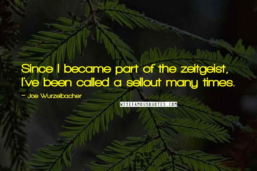 Joe Wurzelbacher Quotes: Since I became part of the zeitgeist, I've been called a sellout many times.