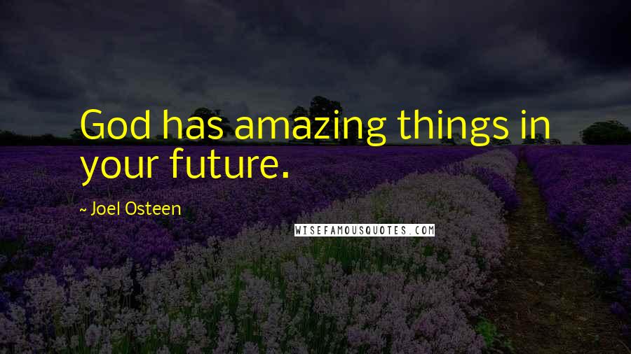 Joel Osteen Quotes: God has amazing things in your future.