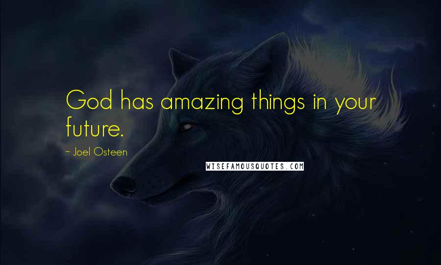 Joel Osteen Quotes: God has amazing things in your future.