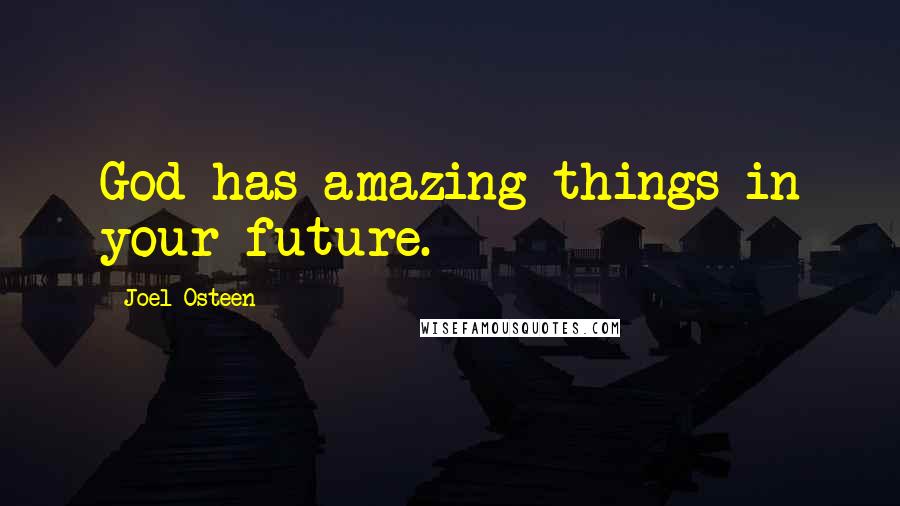 Joel Osteen Quotes: God has amazing things in your future.