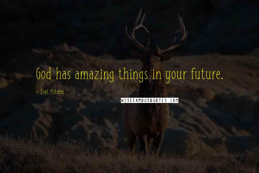 Joel Osteen Quotes: God has amazing things in your future.