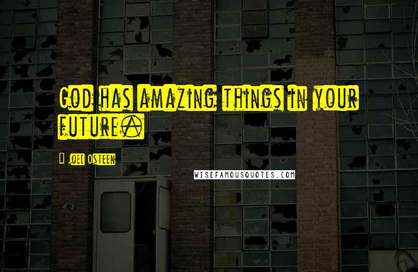 Joel Osteen Quotes: God has amazing things in your future.