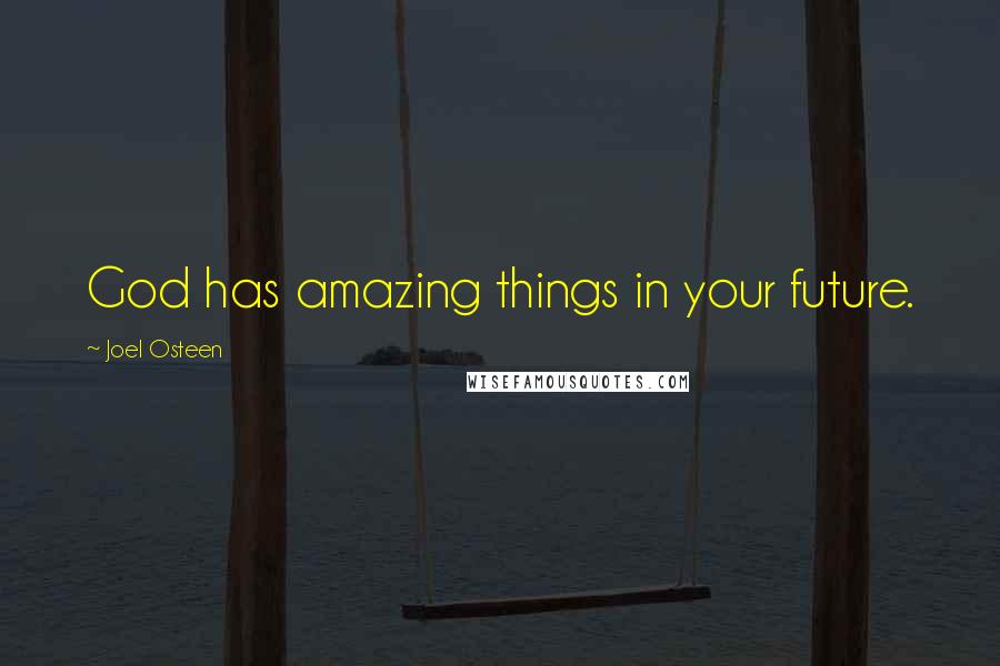 Joel Osteen Quotes: God has amazing things in your future.