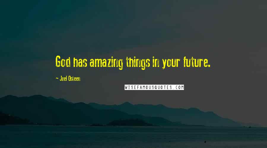 Joel Osteen Quotes: God has amazing things in your future.