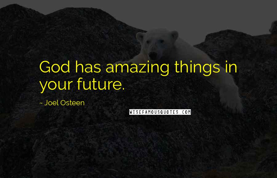 Joel Osteen Quotes: God has amazing things in your future.