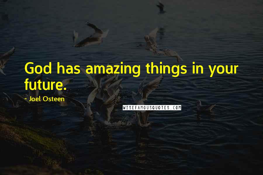 Joel Osteen Quotes: God has amazing things in your future.