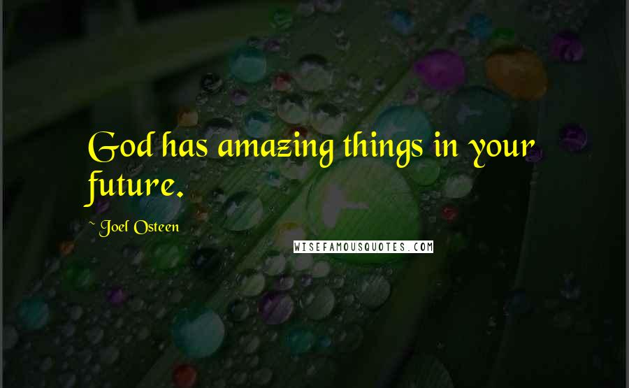 Joel Osteen Quotes: God has amazing things in your future.