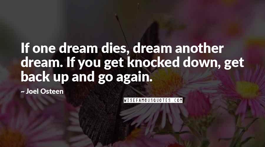 Joel Osteen Quotes: If one dream dies, dream another dream. If you get knocked down, get back up and go again.