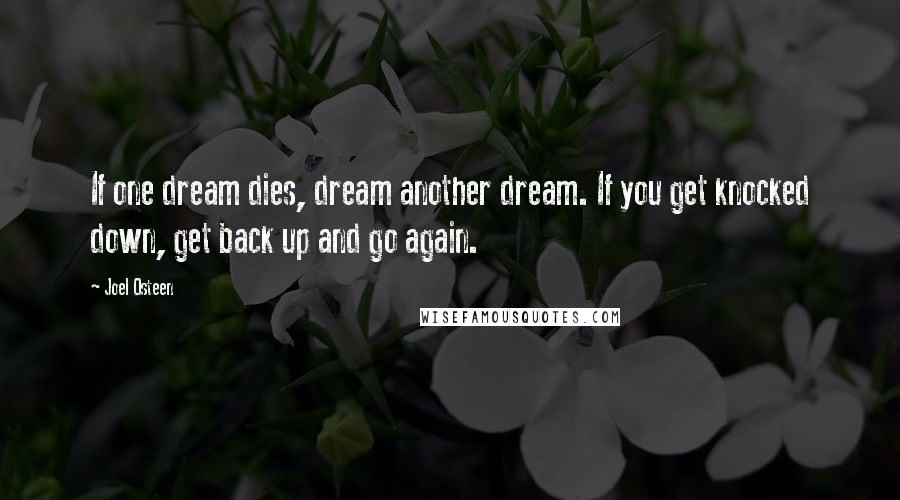 Joel Osteen Quotes: If one dream dies, dream another dream. If you get knocked down, get back up and go again.