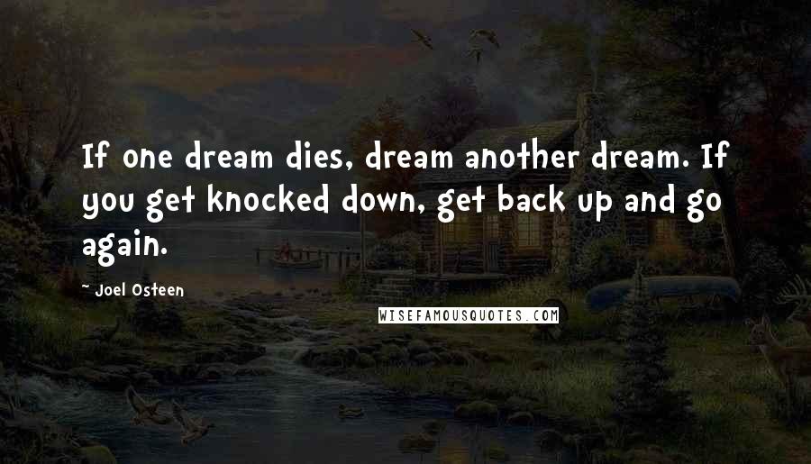 Joel Osteen Quotes: If one dream dies, dream another dream. If you get knocked down, get back up and go again.