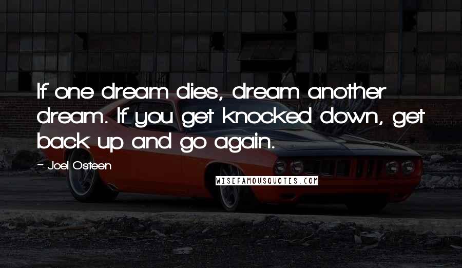 Joel Osteen Quotes: If one dream dies, dream another dream. If you get knocked down, get back up and go again.