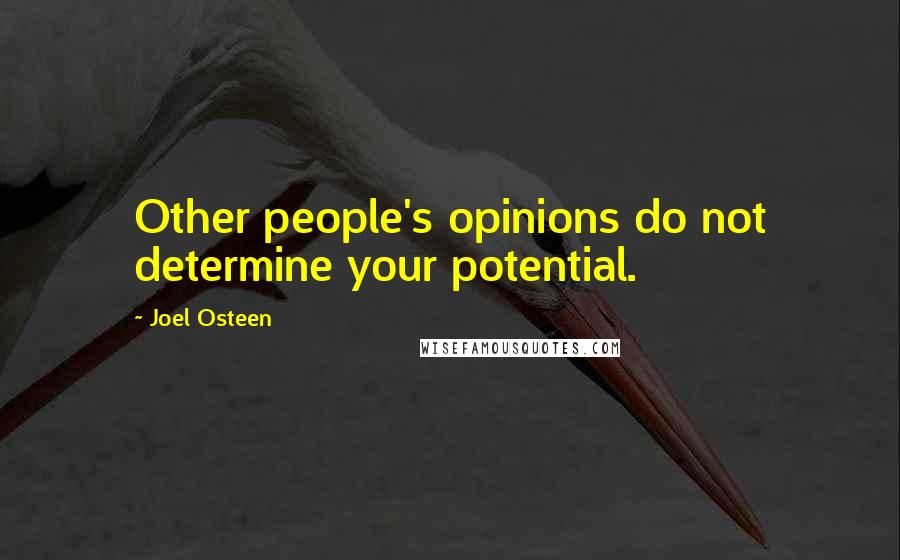 Joel Osteen Quotes: Other people's opinions do not determine your potential.