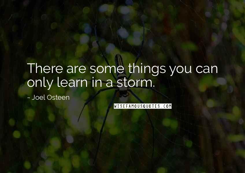 Joel Osteen Quotes: There are some things you can only learn in a storm.