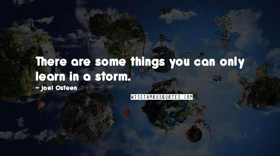 Joel Osteen Quotes: There are some things you can only learn in a storm.