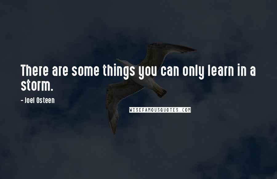 Joel Osteen Quotes: There are some things you can only learn in a storm.