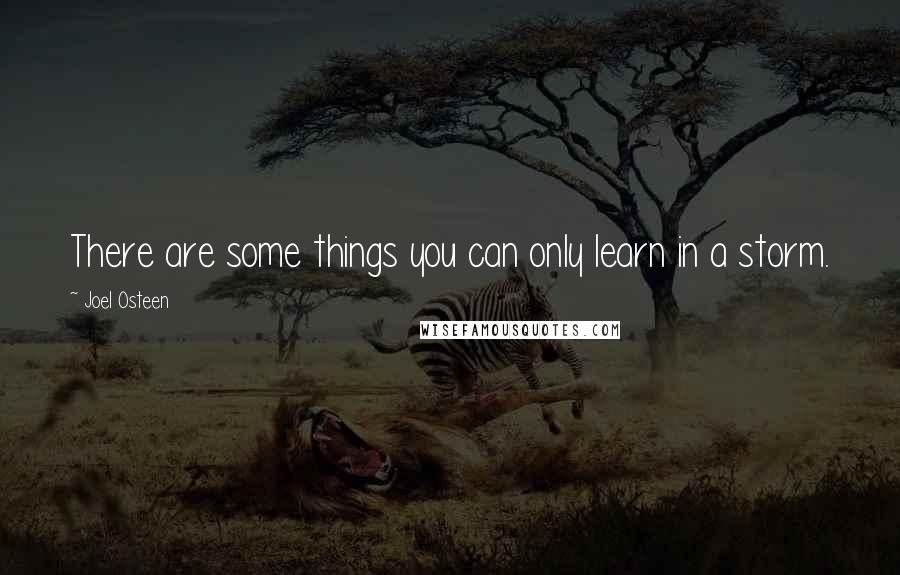 Joel Osteen Quotes: There are some things you can only learn in a storm.