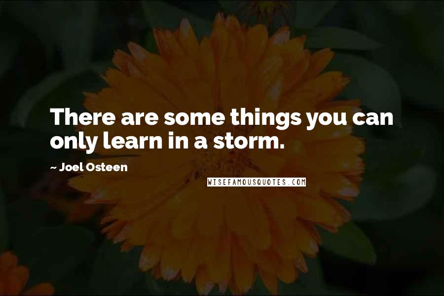 Joel Osteen Quotes: There are some things you can only learn in a storm.