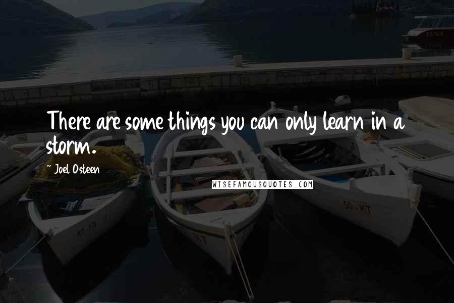 Joel Osteen Quotes: There are some things you can only learn in a storm.