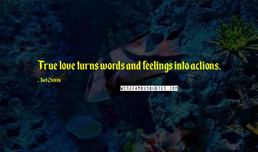 Joel Osteen Quotes: True love turns words and feelings into actions.